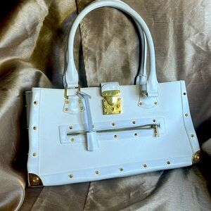 Leather White Italian made Satchel